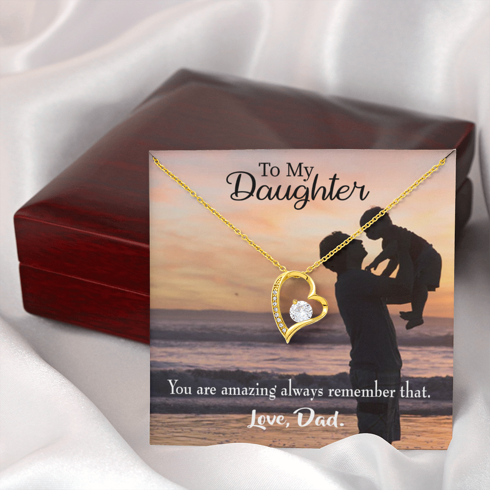 To My Daughter You Are Amazing From Dad Forever Necklace w Message Card-Express Your Love Gifts
