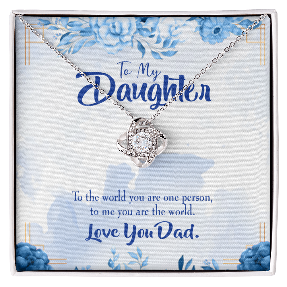 To My Daughter You Are Dad's World Infinity Knot Necklace Message Card-Express Your Love Gifts