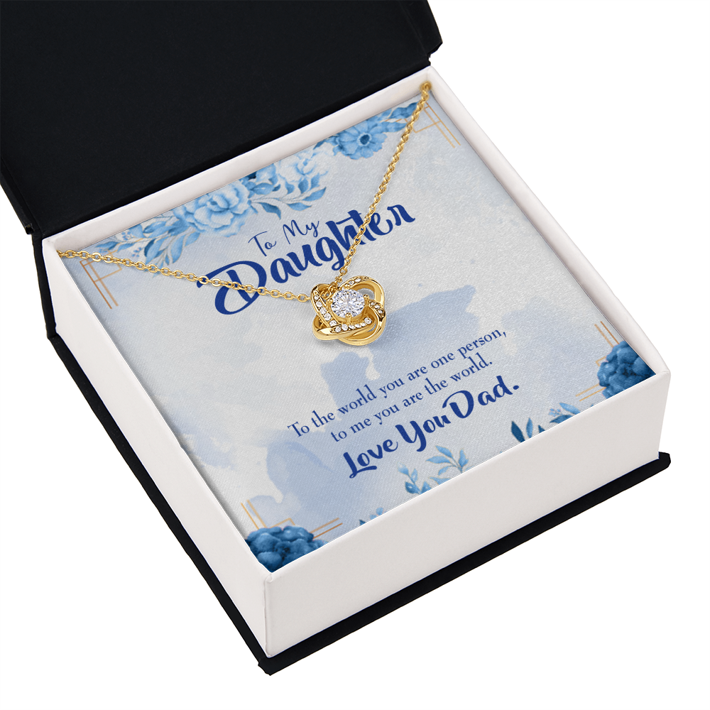 To My Daughter You Are Dad's World Infinity Knot Necklace Message Card-Express Your Love Gifts