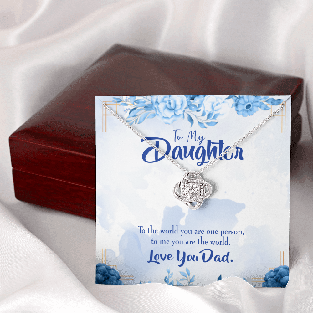 To My Daughter You Are Dad's World Infinity Knot Necklace Message Card-Express Your Love Gifts