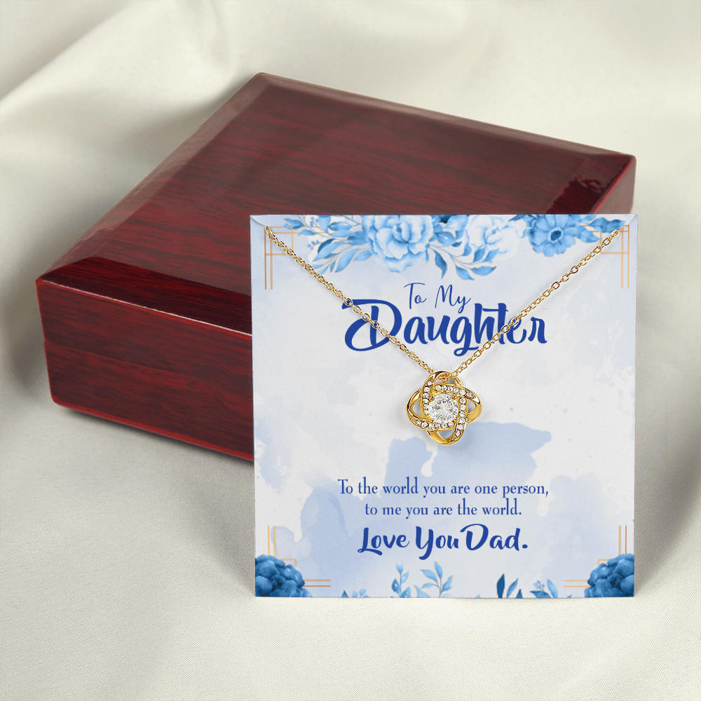 To My Daughter You Are Dad's World Infinity Knot Necklace Message Card-Express Your Love Gifts
