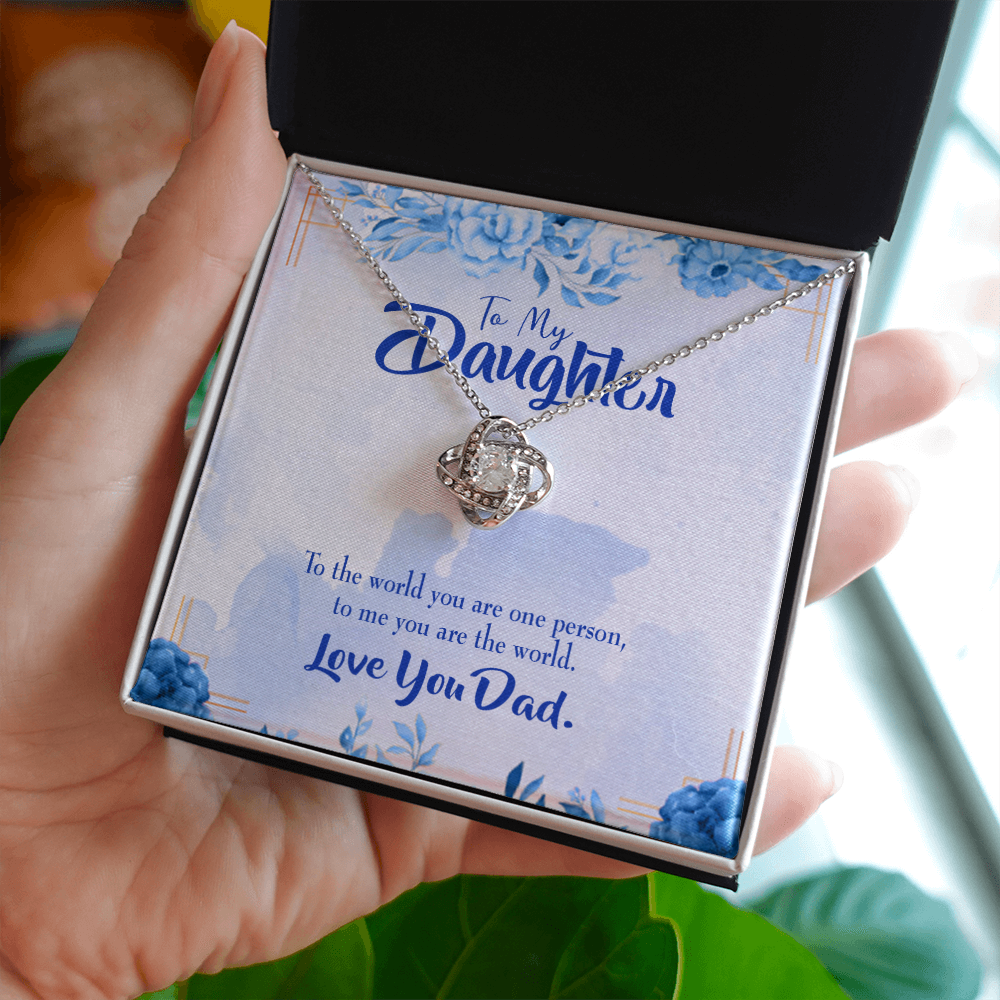 To My Daughter You Are Dad's World Infinity Knot Necklace Message Card-Express Your Love Gifts