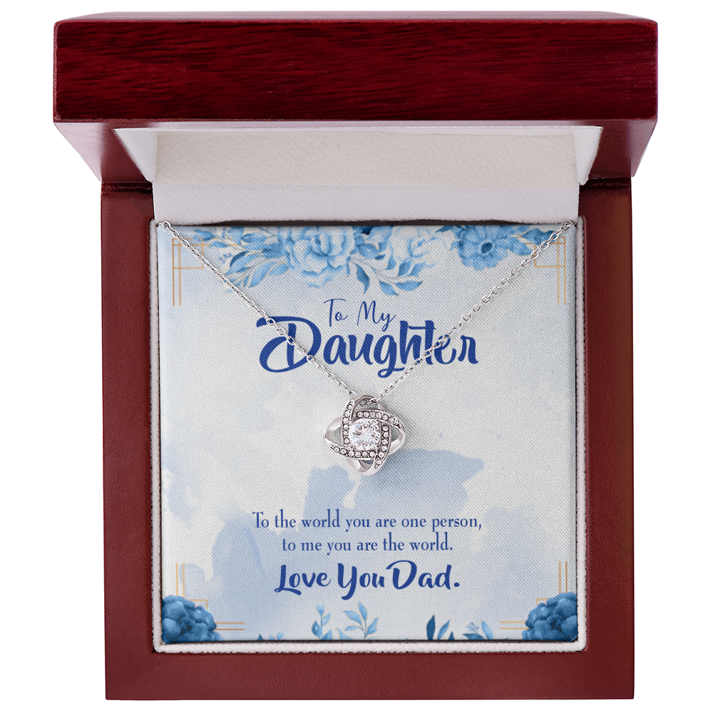 To My Daughter You Are Dad's World Infinity Knot Necklace Message Card-Express Your Love Gifts