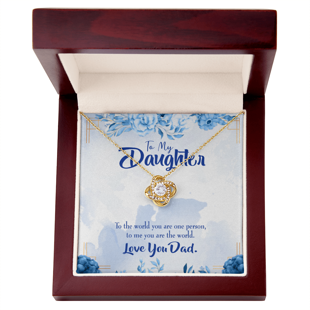 To My Daughter You Are Dad's World Infinity Knot Necklace Message Card-Express Your Love Gifts
