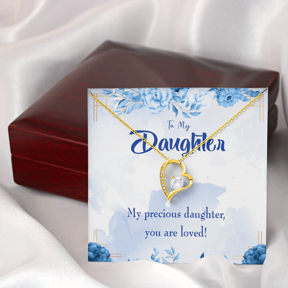 To My Daughter You Are Loved Forever Necklace w Message Card-Express Your Love Gifts