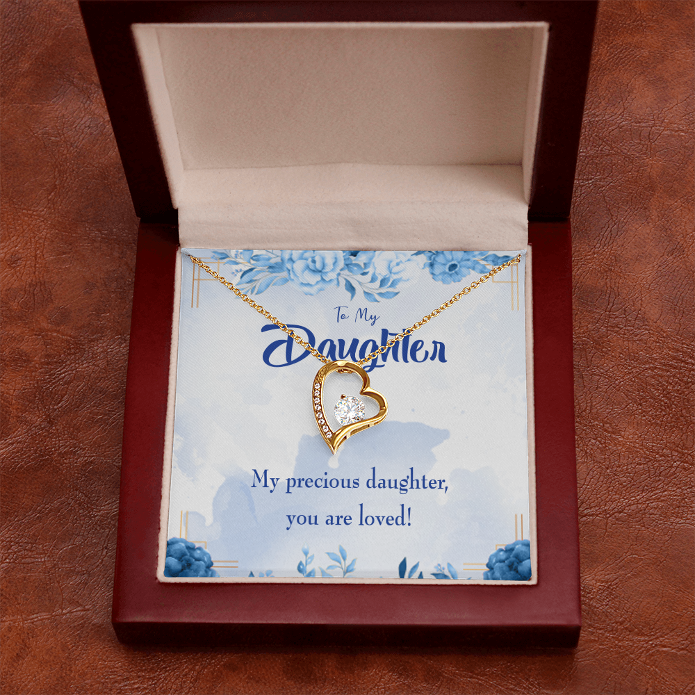 To My Daughter You Are Loved Forever Necklace w Message Card-Express Your Love Gifts