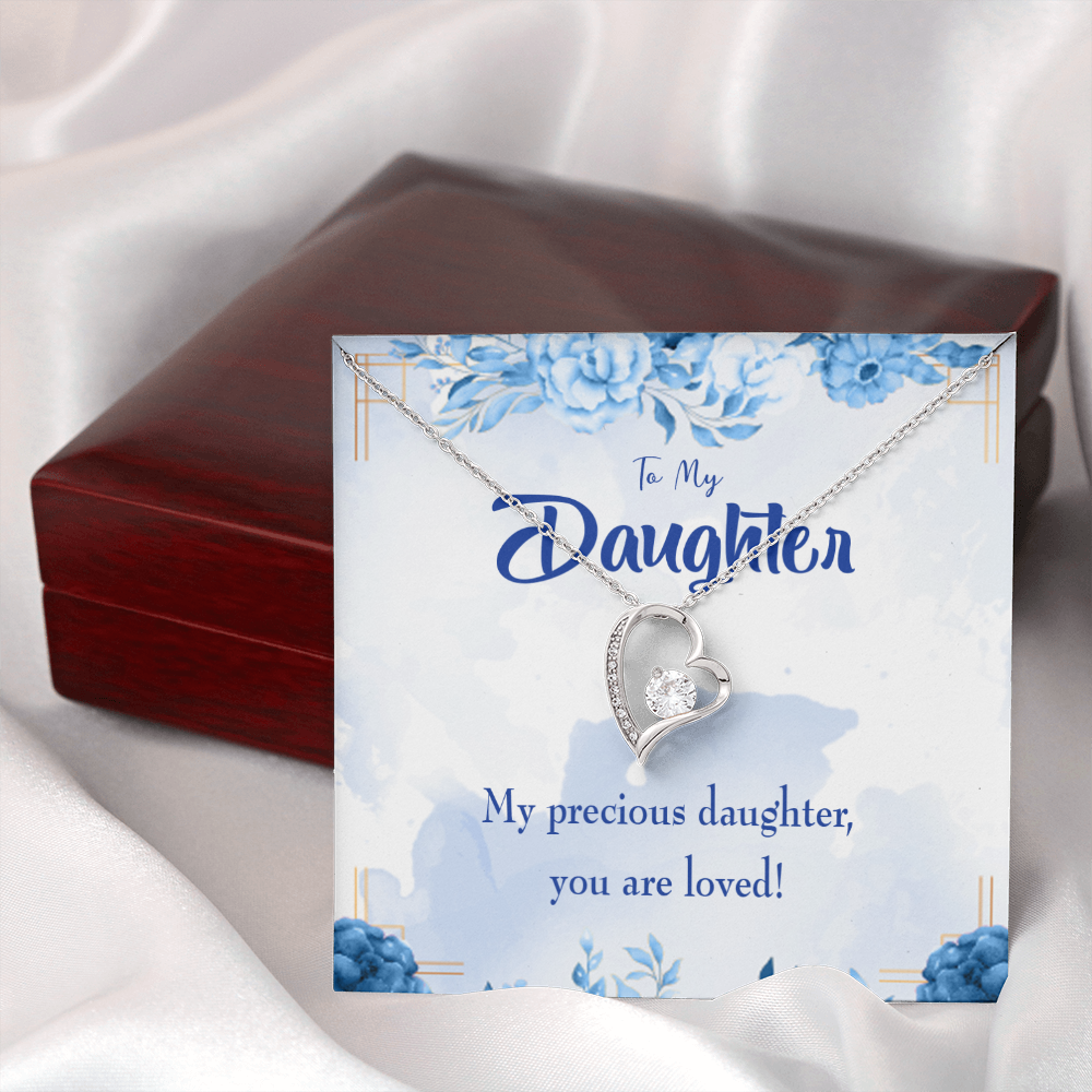 To My Daughter You Are Loved Forever Necklace w Message Card-Express Your Love Gifts