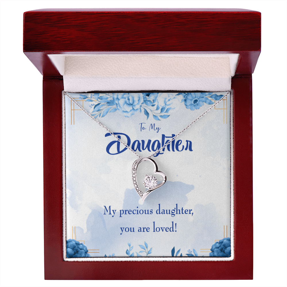 To My Daughter You Are Loved Forever Necklace w Message Card-Express Your Love Gifts
