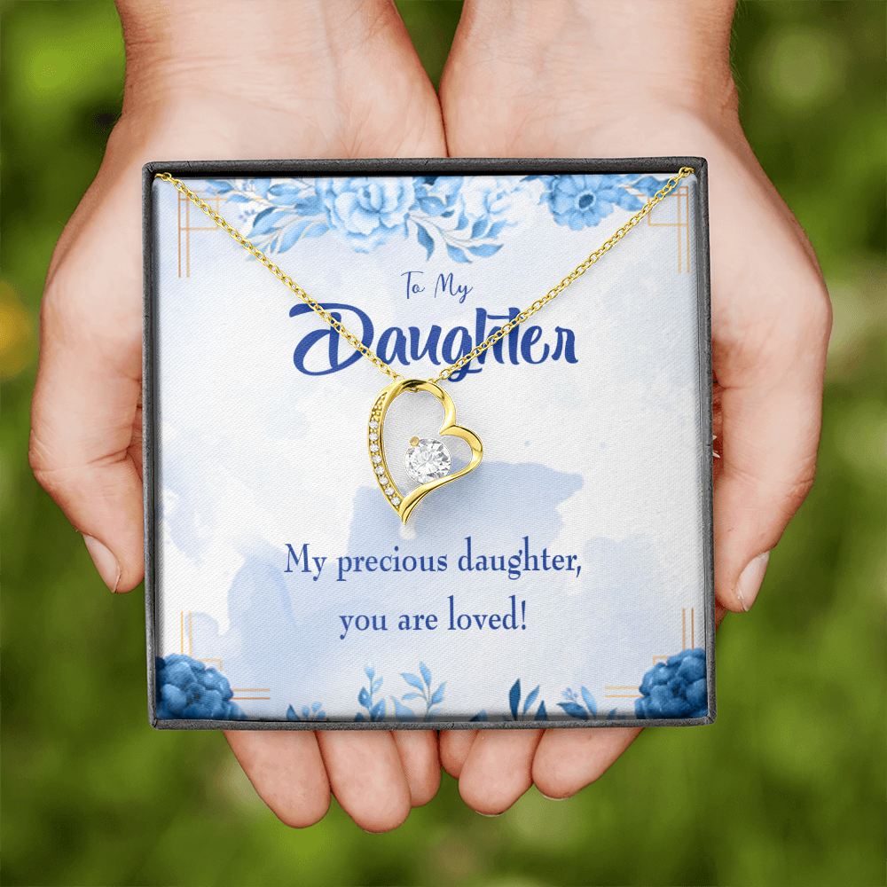 To My Daughter You Are Loved Forever Necklace w Message Card-Express Your Love Gifts