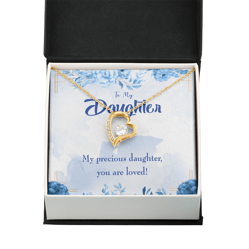 To My Daughter You Are Loved Forever Necklace w Message Card-Express Your Love Gifts