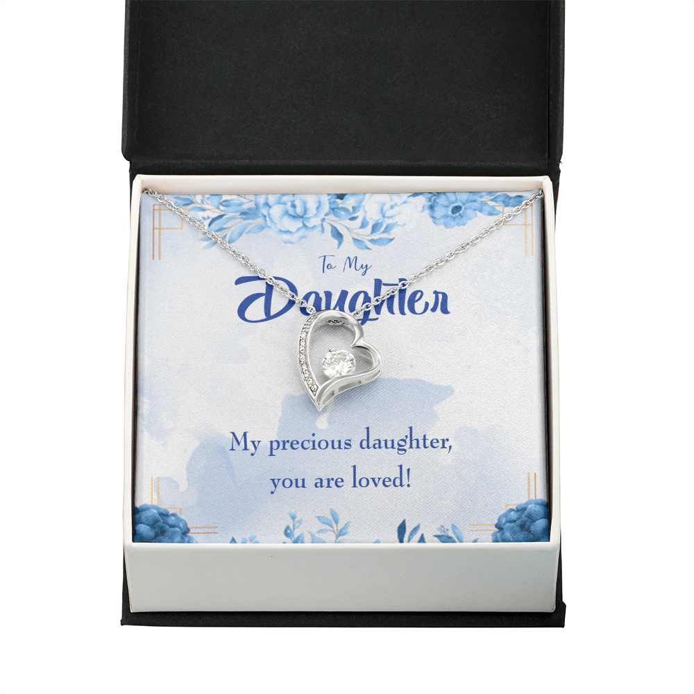 To My Daughter You Are Loved Forever Necklace w Message Card-Express Your Love Gifts