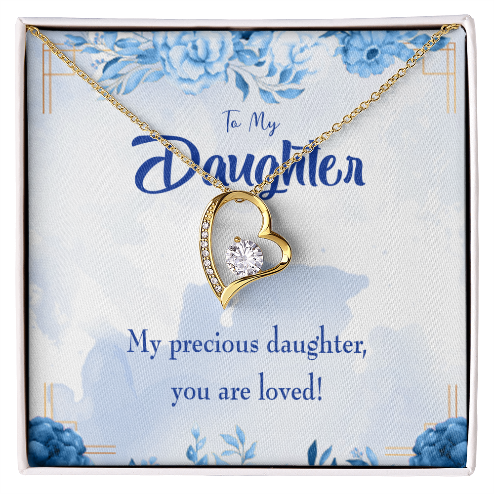 To My Daughter You Are Loved Forever Necklace w Message Card-Express Your Love Gifts
