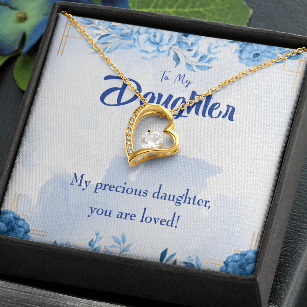 To My Daughter You Are Loved Forever Necklace w Message Card-Express Your Love Gifts