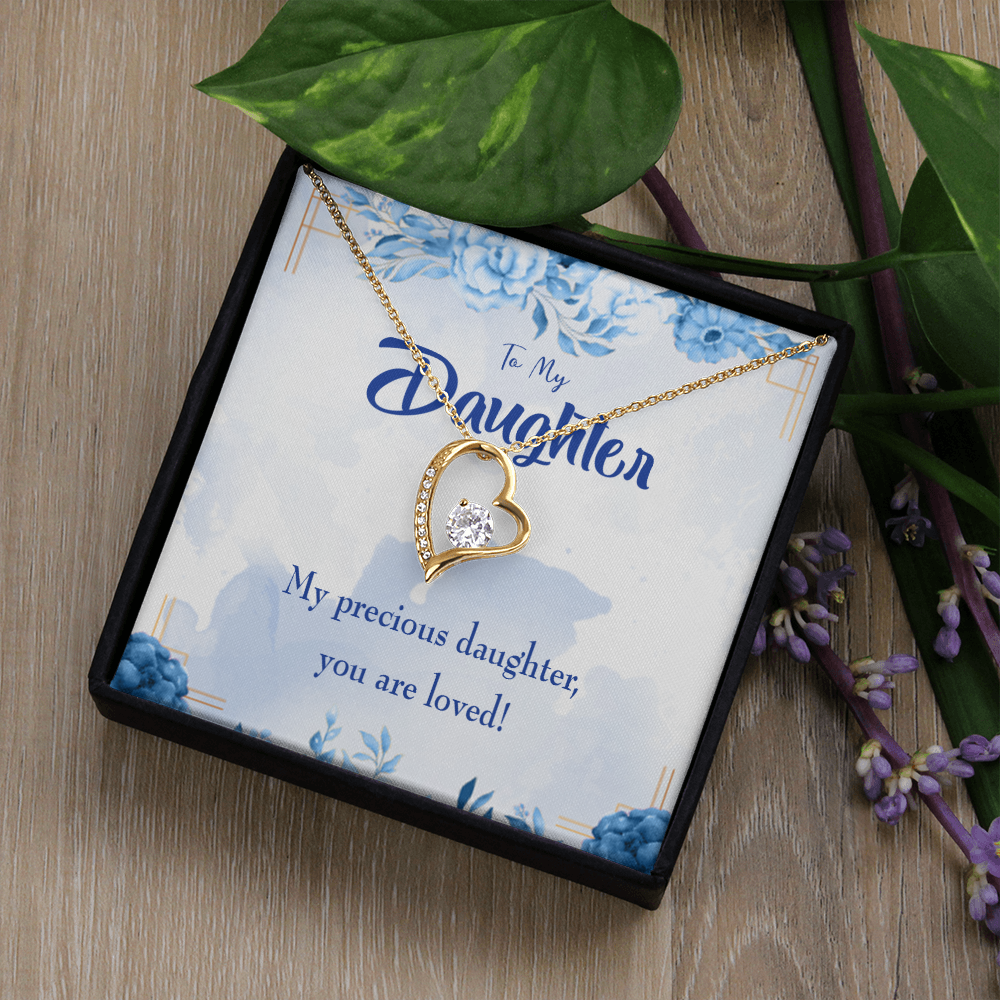 To My Daughter You Are Loved Forever Necklace w Message Card-Express Your Love Gifts