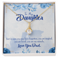 To My Daughter You Are My Miracle From Dad Alluring Ribbon Necklace Message Card-Express Your Love Gifts