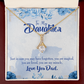 To My Daughter You Are My Miracle From Dad Alluring Ribbon Necklace Message Card-Express Your Love Gifts