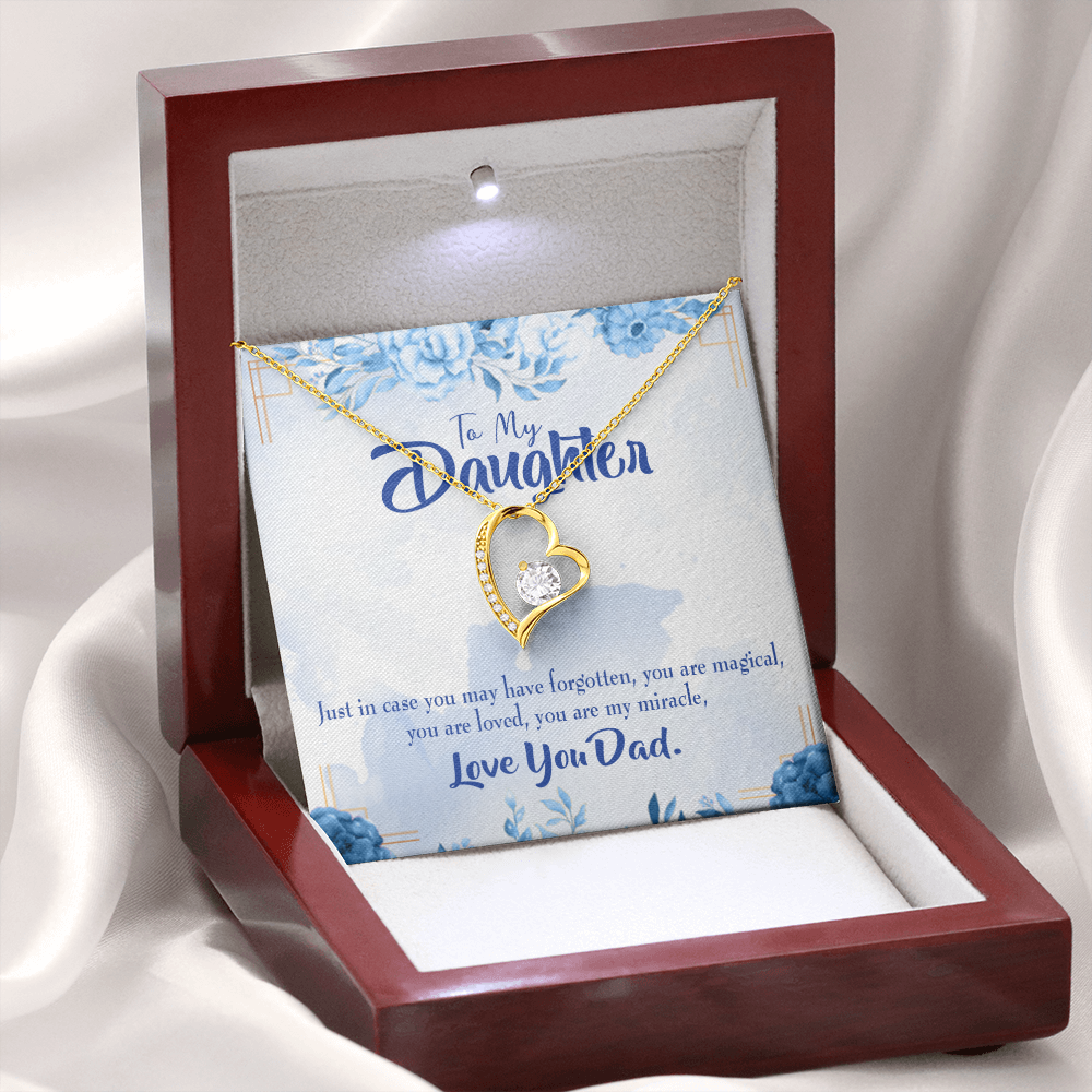 To My Daughter You Are My Miracle From Dad Forever Necklace w Message Card-Express Your Love Gifts