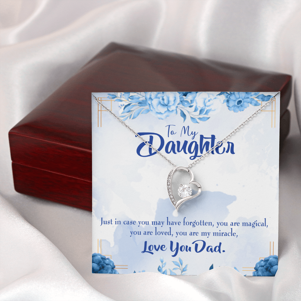 To My Daughter You Are My Miracle From Dad Forever Necklace w Message Card-Express Your Love Gifts
