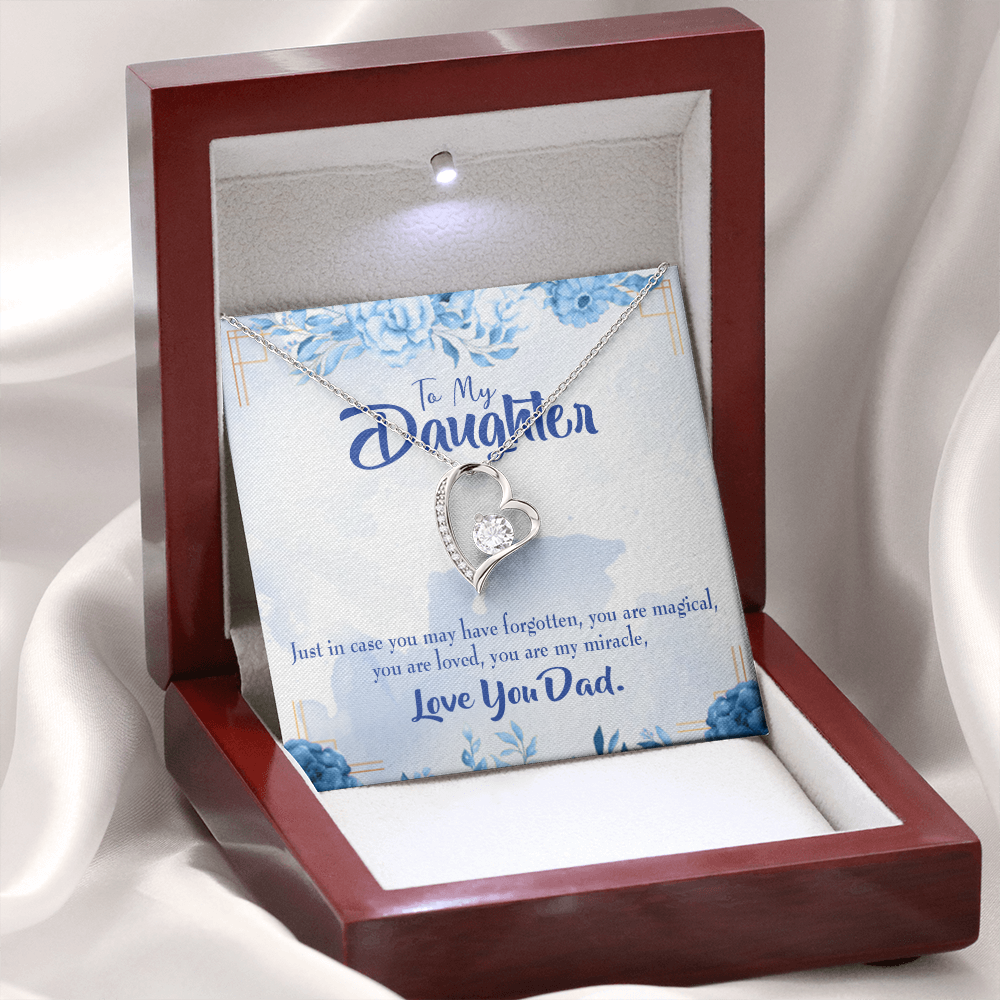 To My Daughter You Are My Miracle From Dad Forever Necklace w Message Card-Express Your Love Gifts