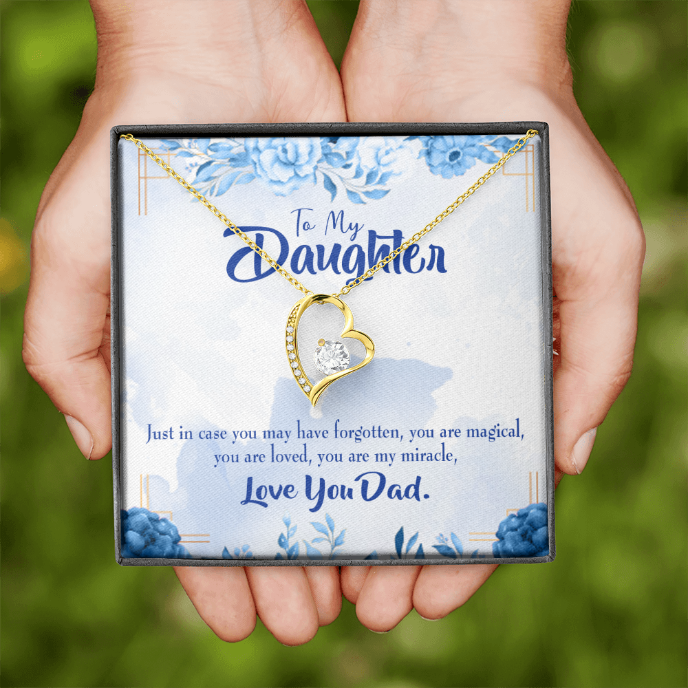 To My Daughter You Are My Miracle From Dad Forever Necklace w Message Card-Express Your Love Gifts