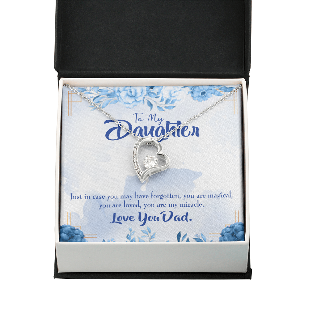 To My Daughter You Are My Miracle From Dad Forever Necklace w Message Card-Express Your Love Gifts