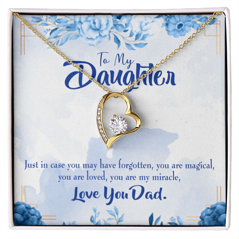 To My Daughter You Are My Miracle From Dad Forever Necklace w Message Card-Express Your Love Gifts