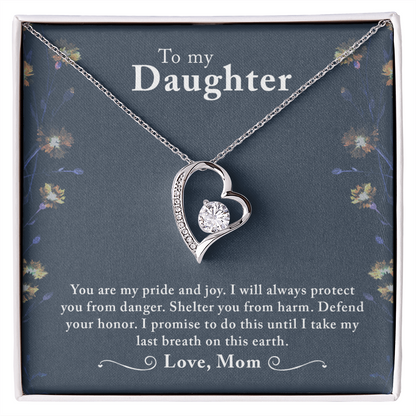 To My Daughter You Are My Pride and Joy Forever Necklace w Message Card-Express Your Love Gifts