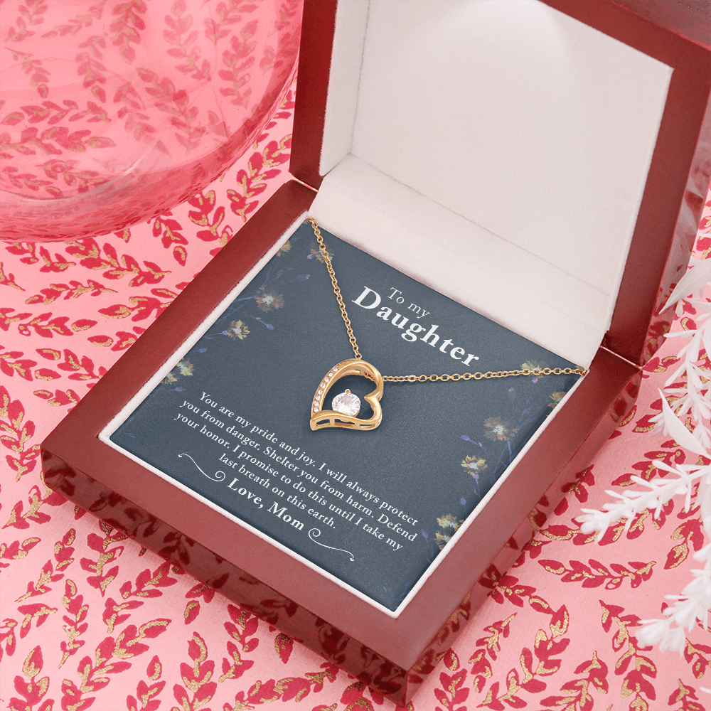 To My Daughter You Are My Pride and Joy Forever Necklace w Message Card-Express Your Love Gifts