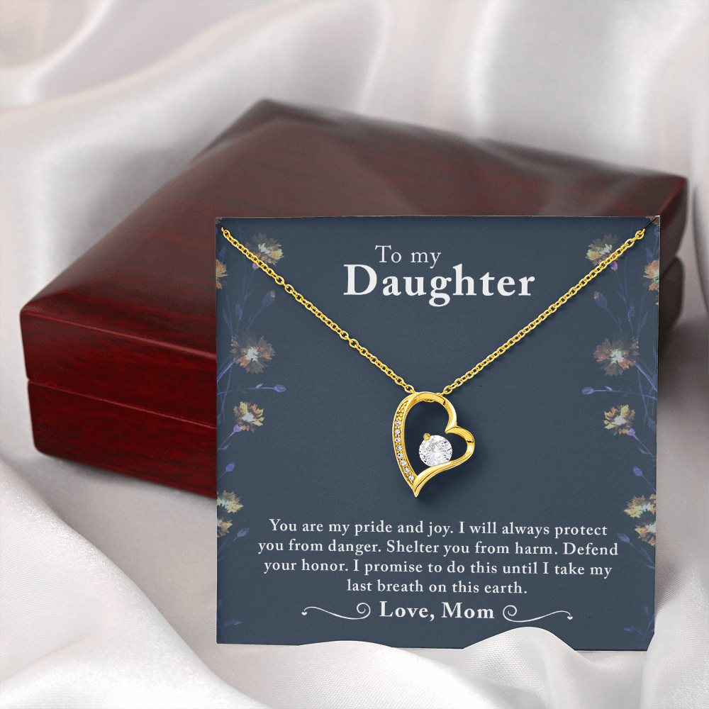 To My Daughter You Are My Pride and Joy Forever Necklace w Message Card-Express Your Love Gifts