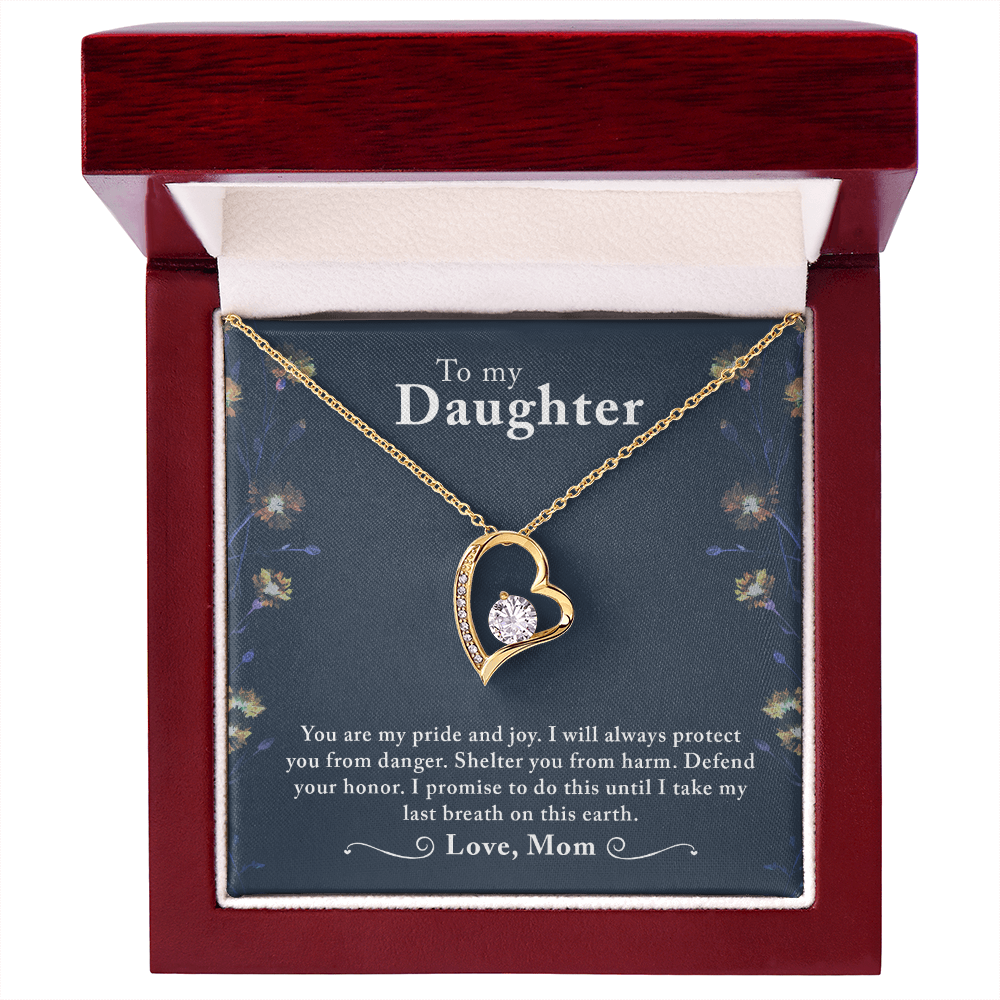 To My Daughter You Are My Pride and Joy Forever Necklace w Message Card-Express Your Love Gifts