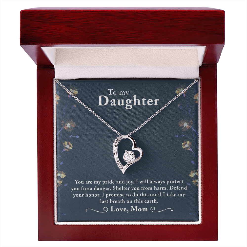 To My Daughter You Are My Pride and Joy Forever Necklace w Message Card-Express Your Love Gifts