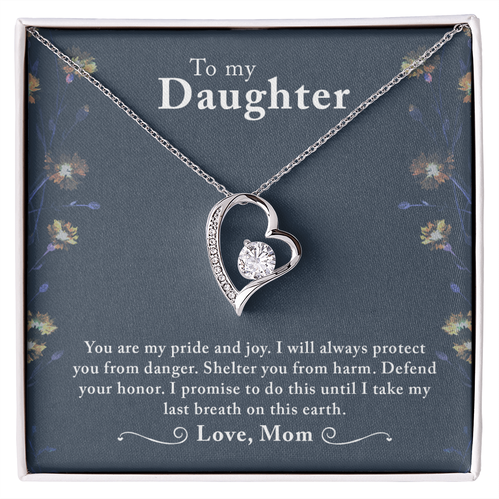 To My Daughter You Are My Pride and Joy Forever Necklace w Message Card-Express Your Love Gifts