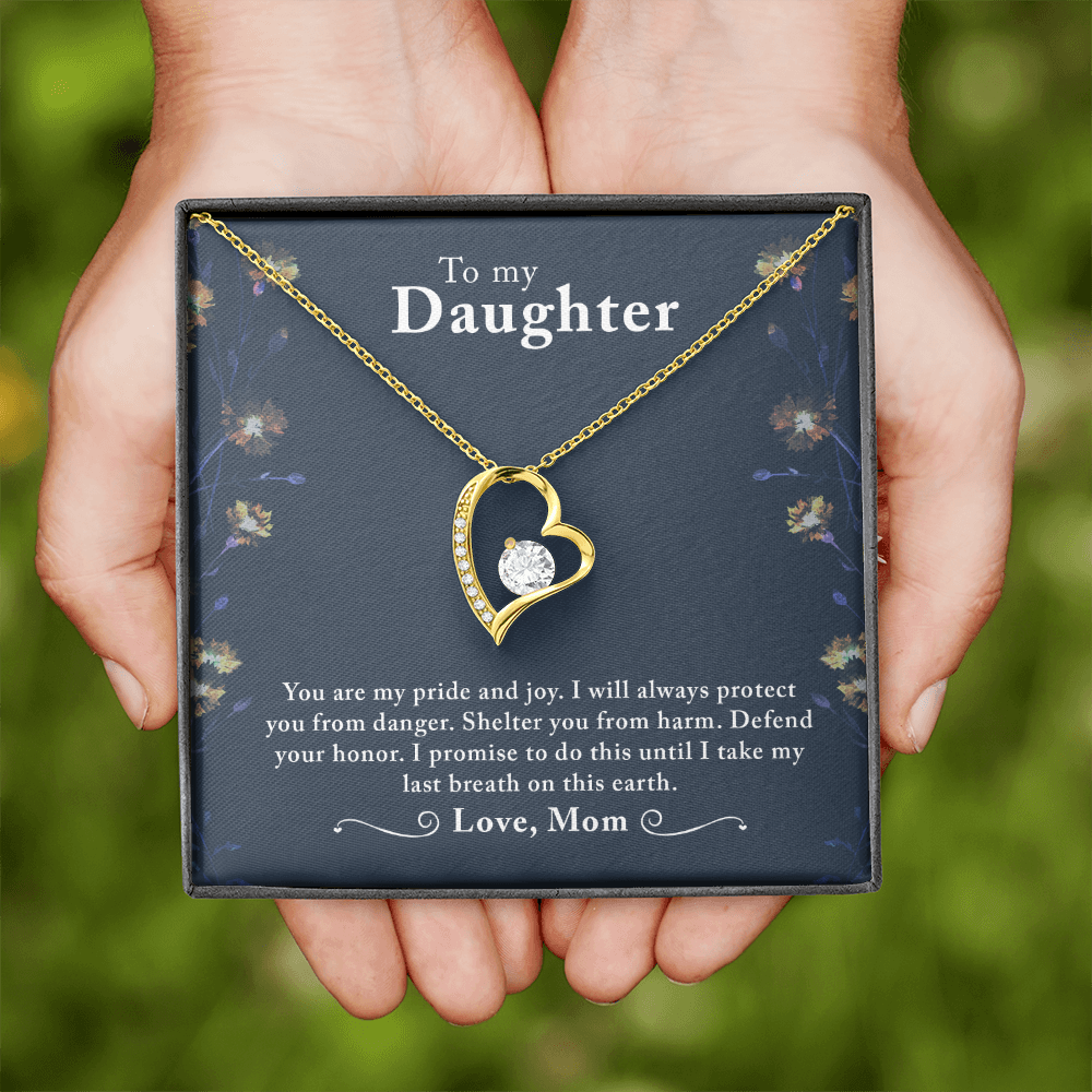 To My Daughter You Are My Pride and Joy Forever Necklace w Message Card-Express Your Love Gifts