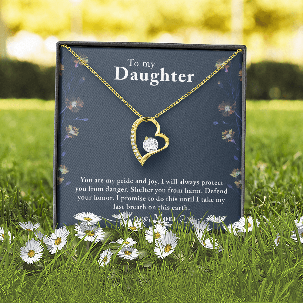 To My Daughter You Are My Pride and Joy Forever Necklace w Message Card-Express Your Love Gifts