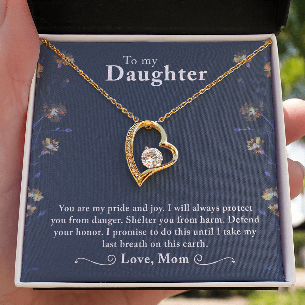 To My Daughter You Are My Pride and Joy Forever Necklace w Message Card-Express Your Love Gifts
