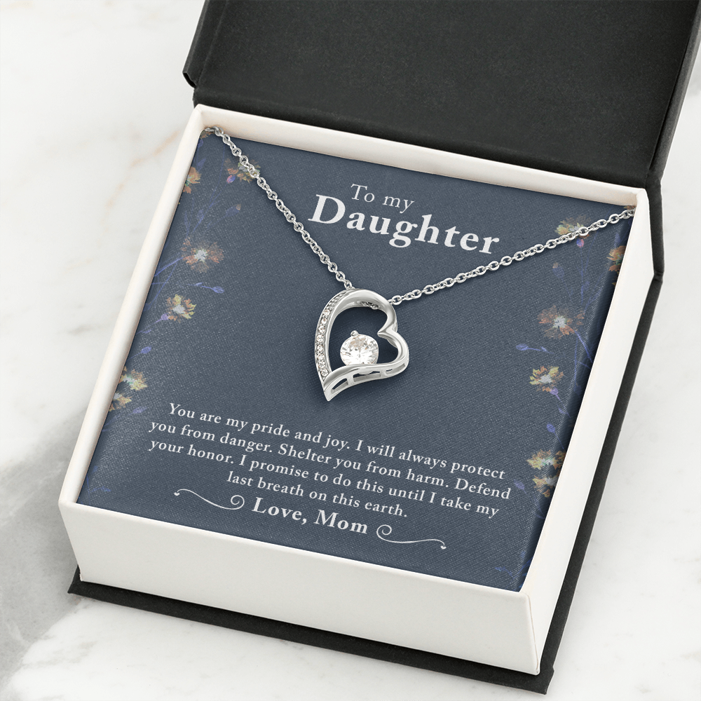 To My Daughter You Are My Pride and Joy Forever Necklace w Message Card-Express Your Love Gifts
