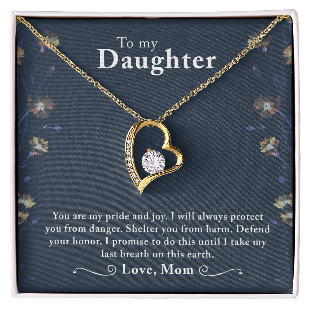 To My Daughter You Are My Pride and Joy Forever Necklace w Message Card-Express Your Love Gifts