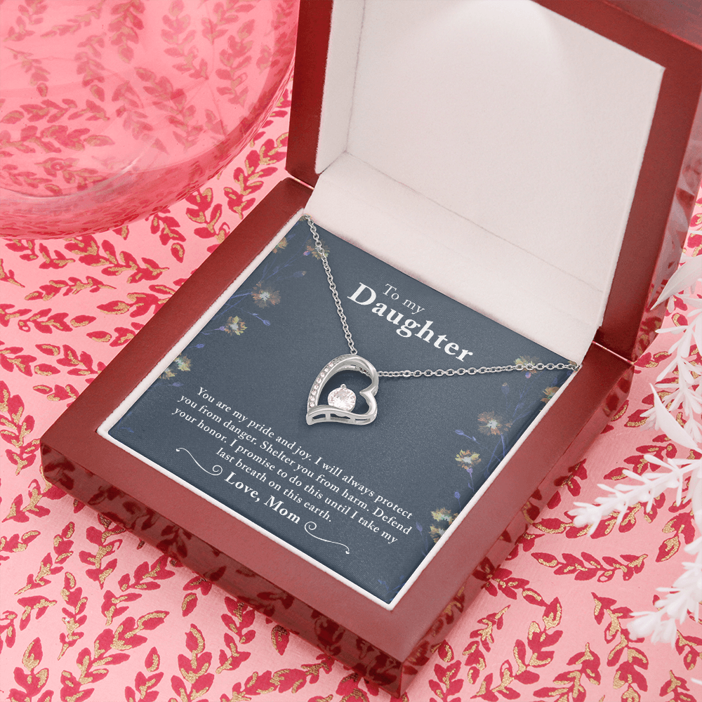To My Daughter You Are My Pride and Joy Forever Necklace w Message Card-Express Your Love Gifts