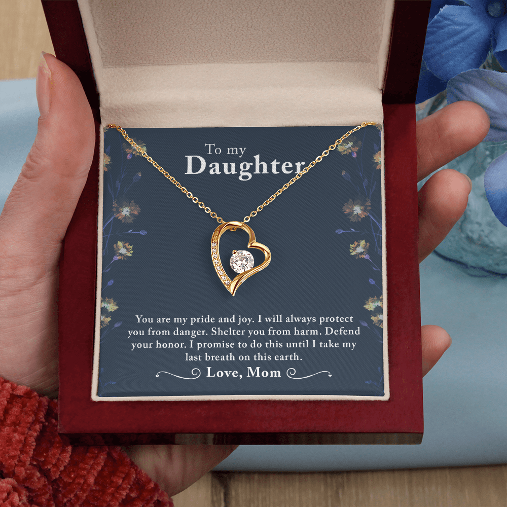 To My Daughter You Are My Pride and Joy Forever Necklace w Message Card-Express Your Love Gifts