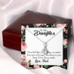 To My Daughter You Are Not Alone From Dad Alluring Ribbon Necklace Message Card-Express Your Love Gifts