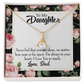 To My Daughter You Are Not Alone From Dad Alluring Ribbon Necklace Message Card-Express Your Love Gifts
