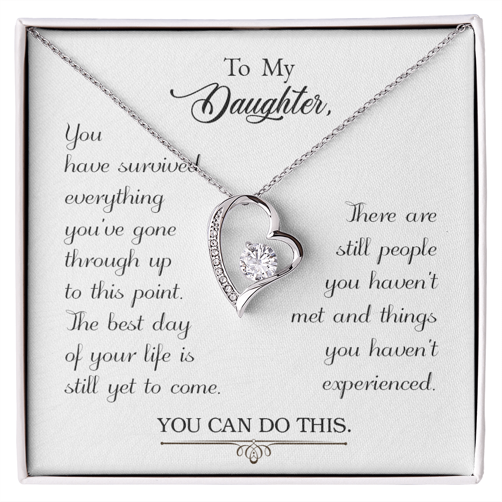 To My Daughter You Have Survived Forever Necklace w Message Card-Express Your Love Gifts