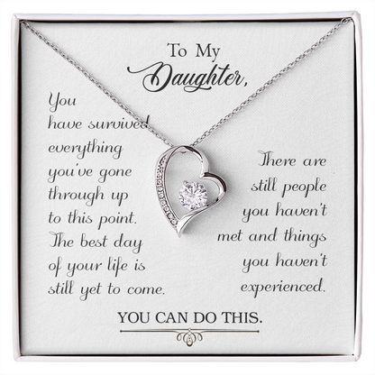 To My Daughter You Have Survived Forever Necklace w Message Card-Express Your Love Gifts