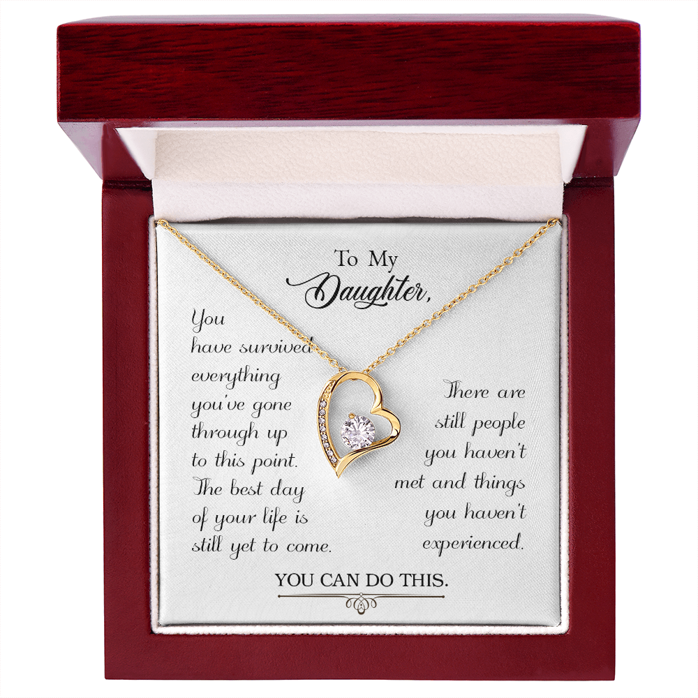 To My Daughter You Have Survived Forever Necklace w Message Card-Express Your Love Gifts