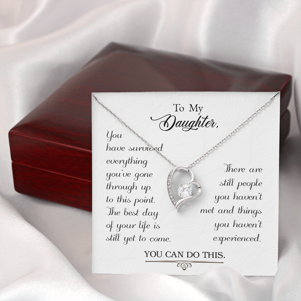 To My Daughter You Have Survived Forever Necklace w Message Card-Express Your Love Gifts
