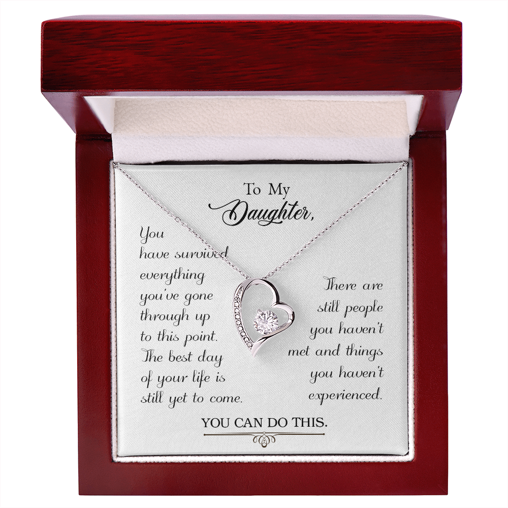 To My Daughter You Have Survived Forever Necklace w Message Card-Express Your Love Gifts