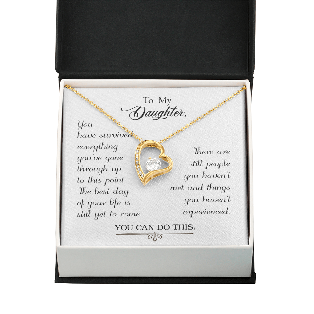 To My Daughter You Have Survived Forever Necklace w Message Card-Express Your Love Gifts