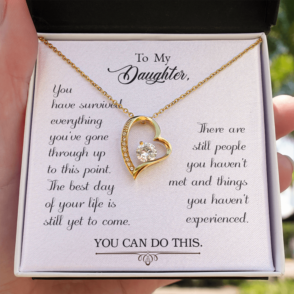 To My Daughter You Have Survived Forever Necklace w Message Card-Express Your Love Gifts