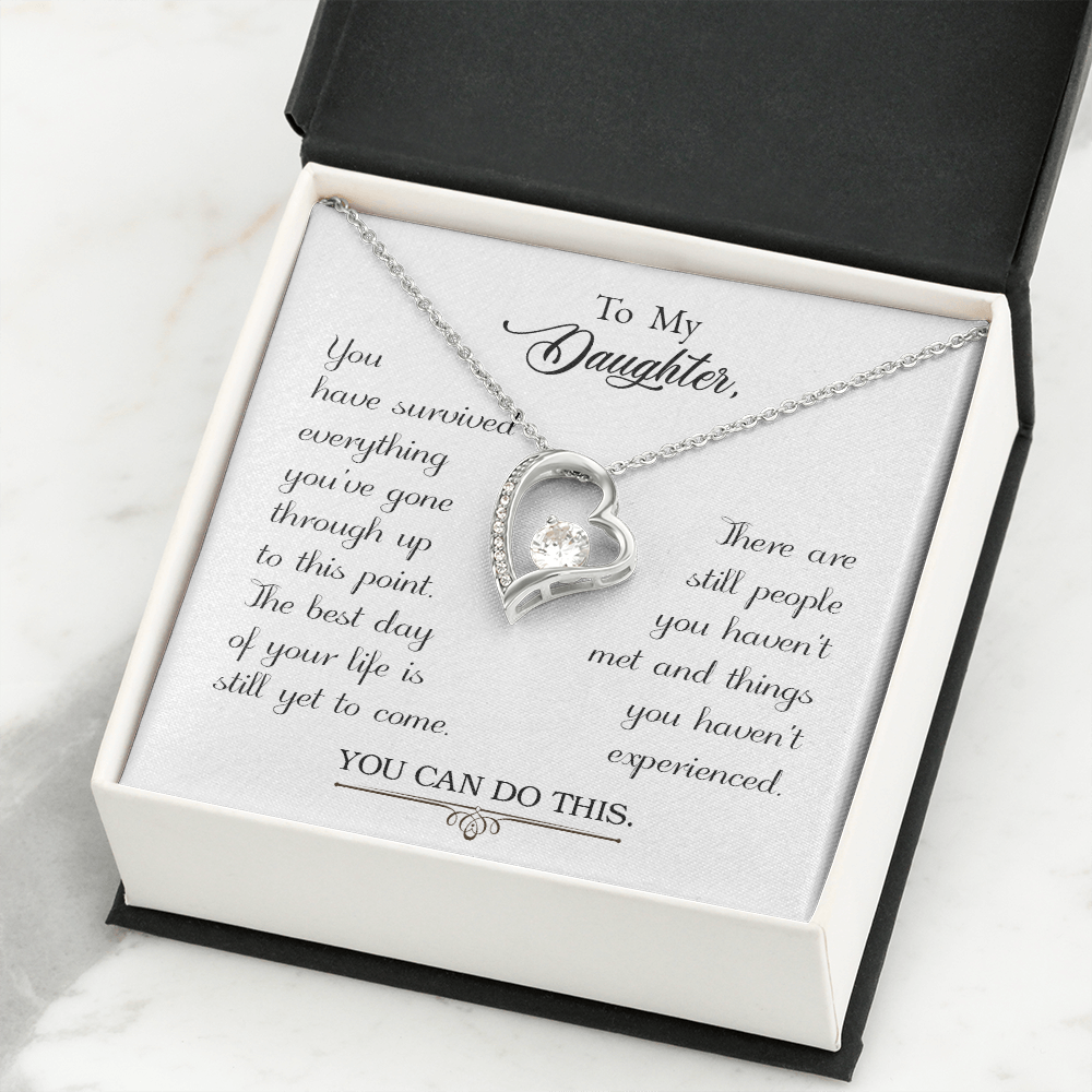 To My Daughter You Have Survived Forever Necklace w Message Card-Express Your Love Gifts