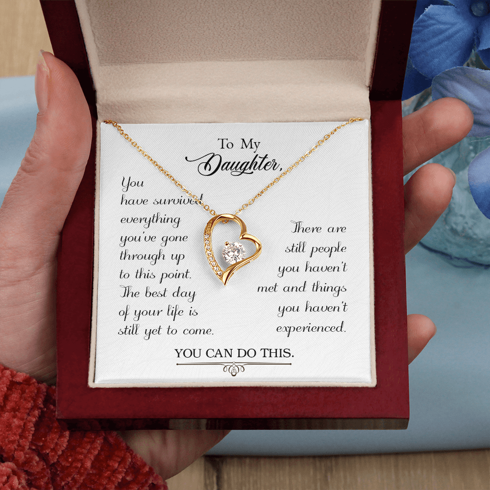 To My Daughter You Have Survived Forever Necklace w Message Card-Express Your Love Gifts
